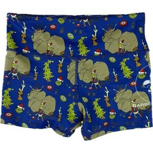 Barbell Voodoo Shorts Womens Large Grinch Tree‎ Christmas CrossFit Workout Gym